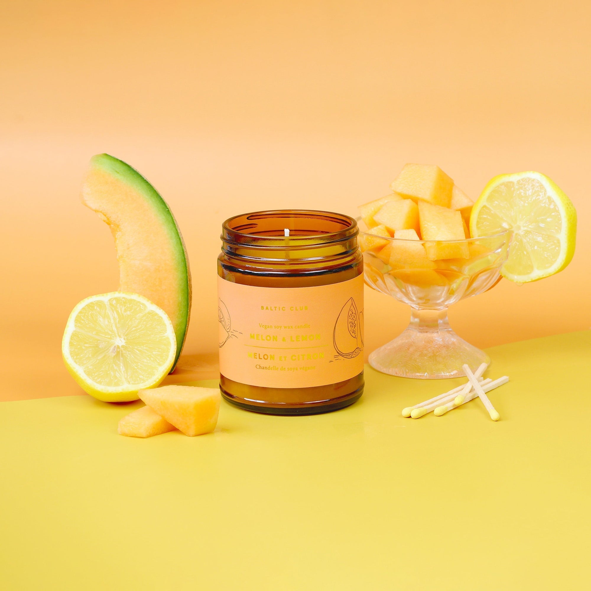 Bougie de soja au melon et au citron