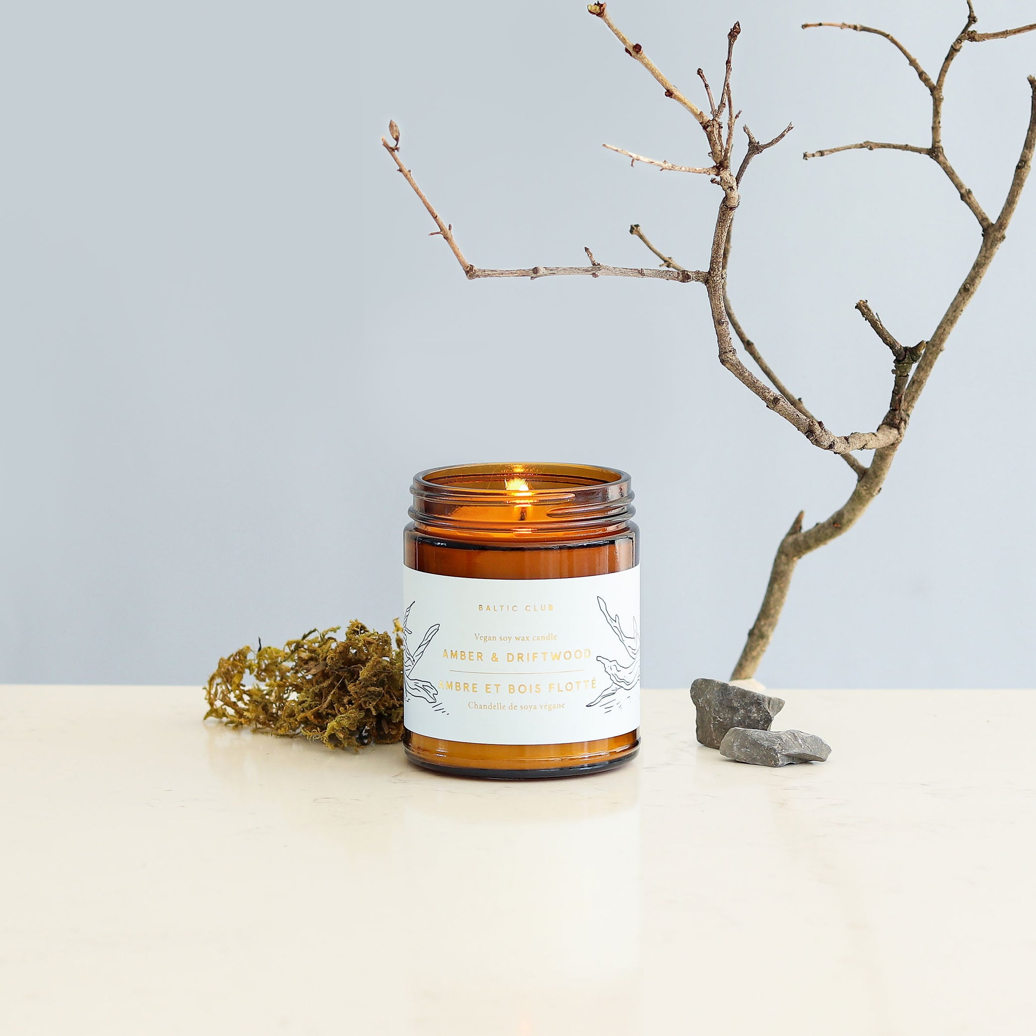 Amber &amp; Driftwood Soy Candle