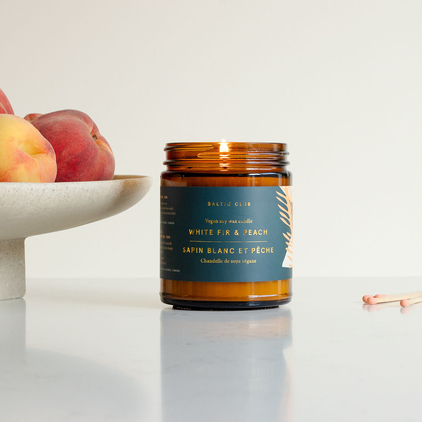 White Fir &amp; Peach Candle