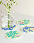 Absorbent Ceramic Coasters Set - Lagoon