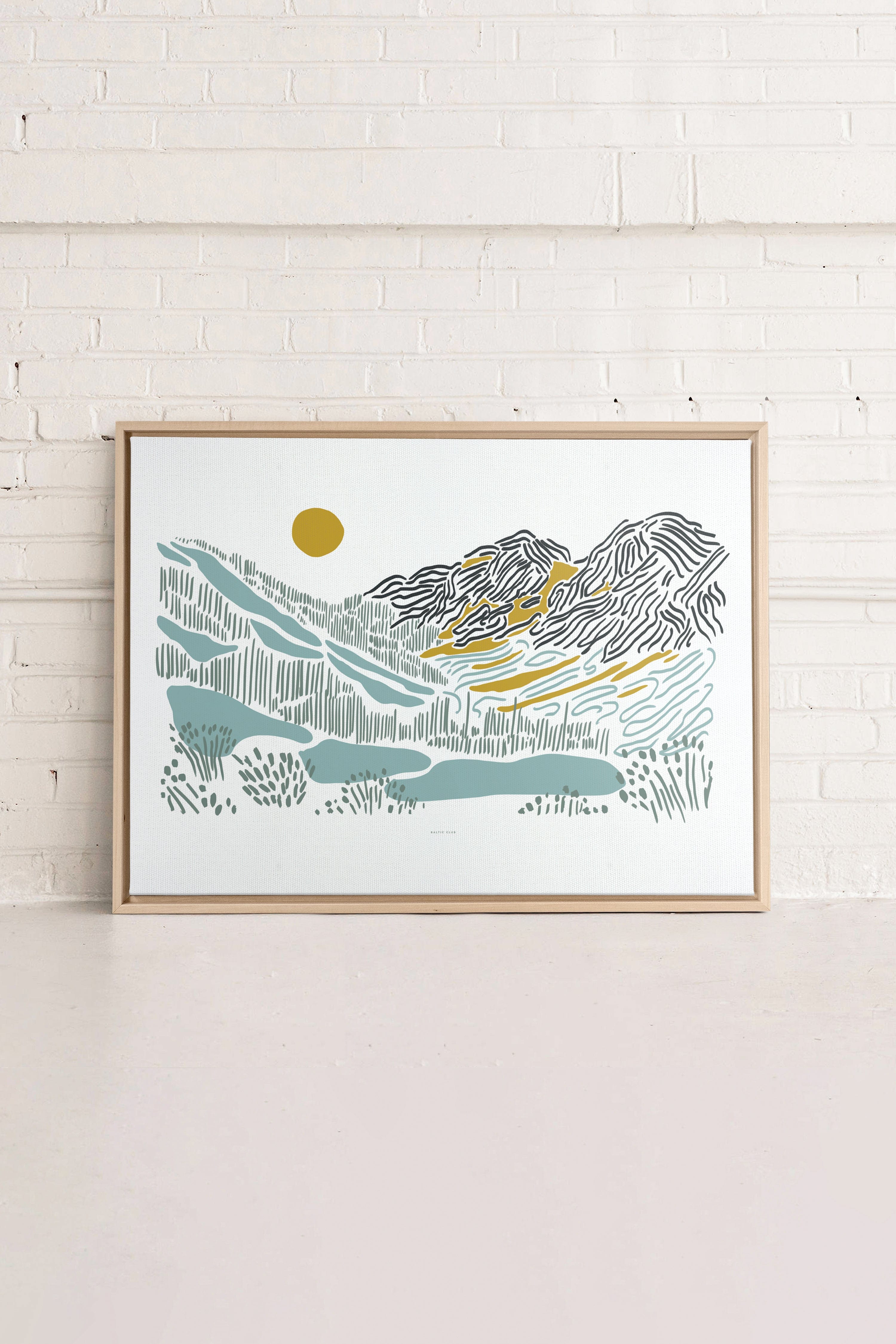 Cascades Mountain - Printed illustration on canvas