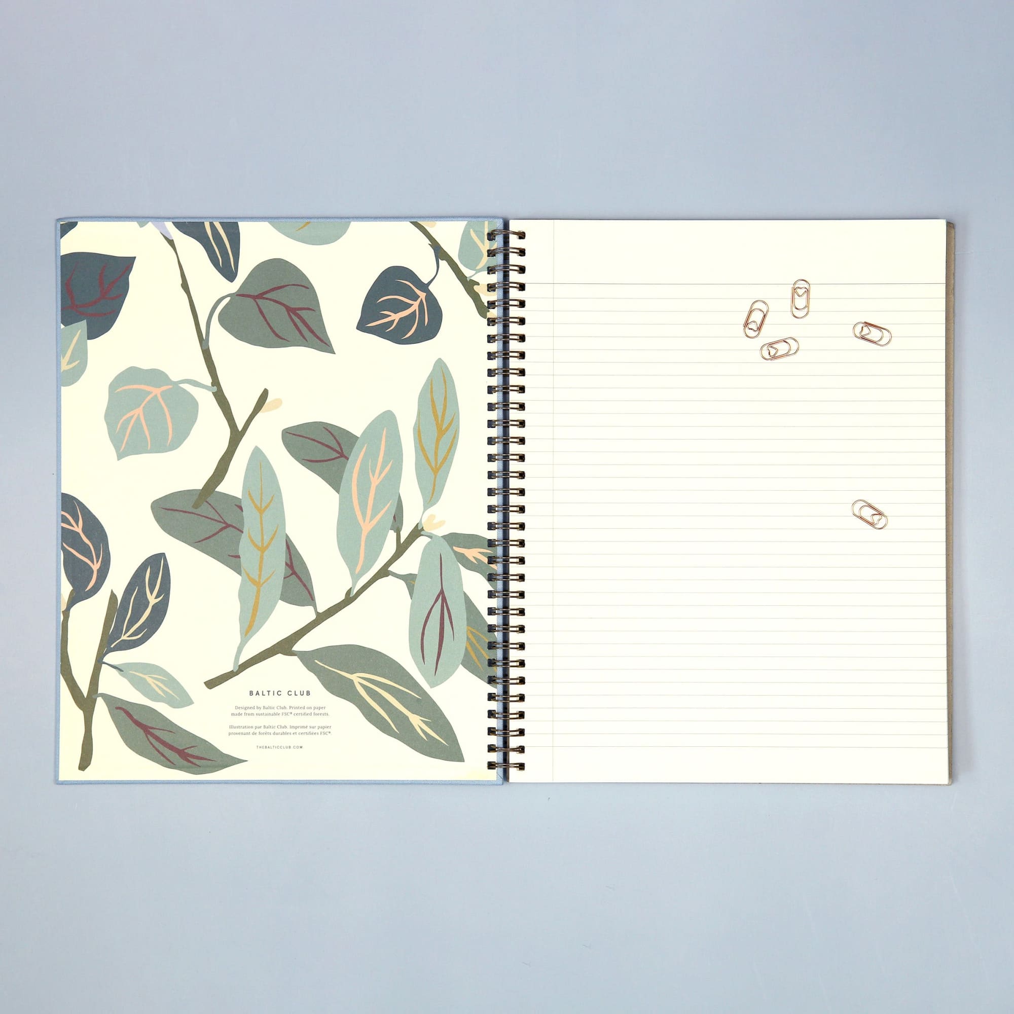 Blue Ash Cloth Large Spiral Notebook | The Baltic Club
