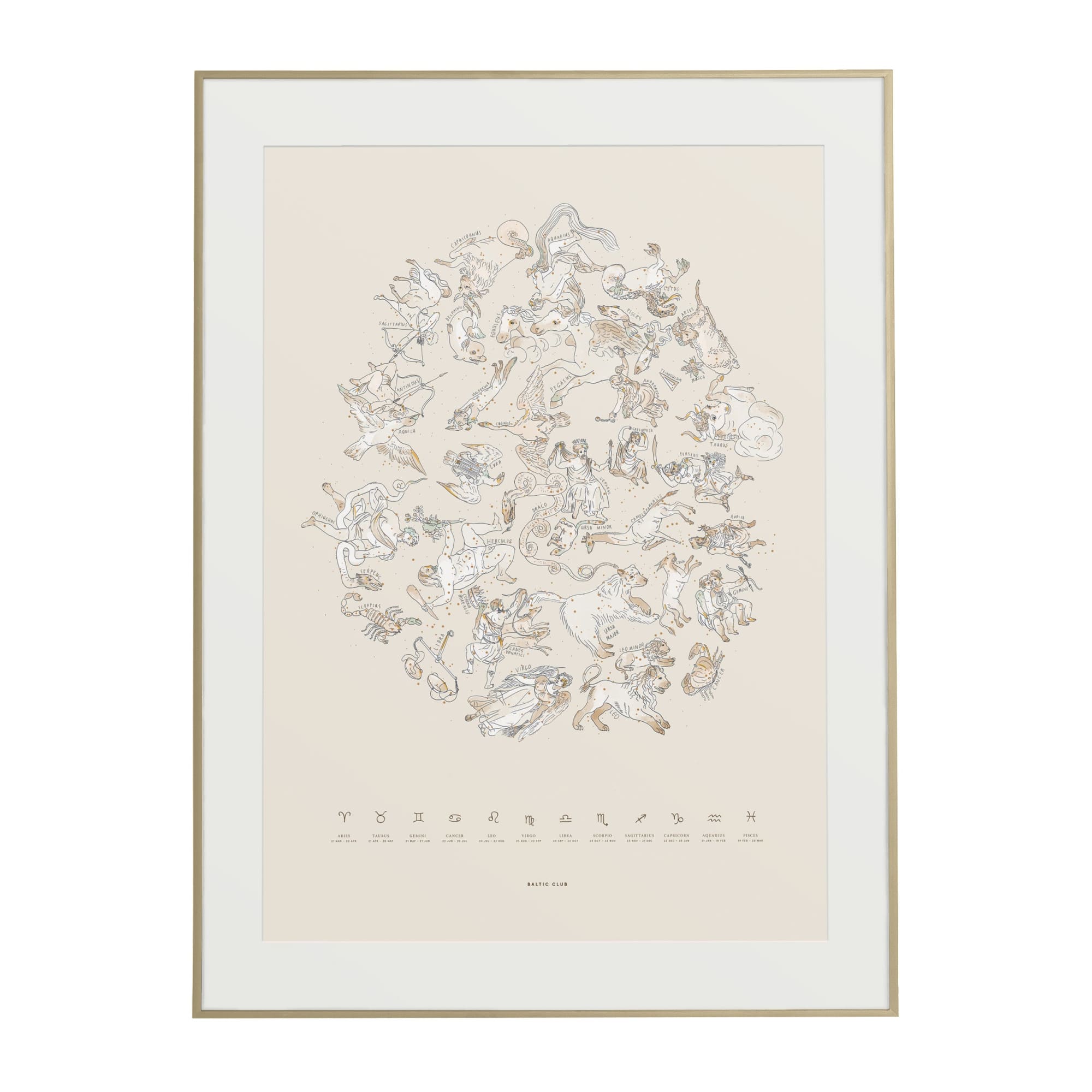 Celestial Zodiac Art Print | The Baltic Club