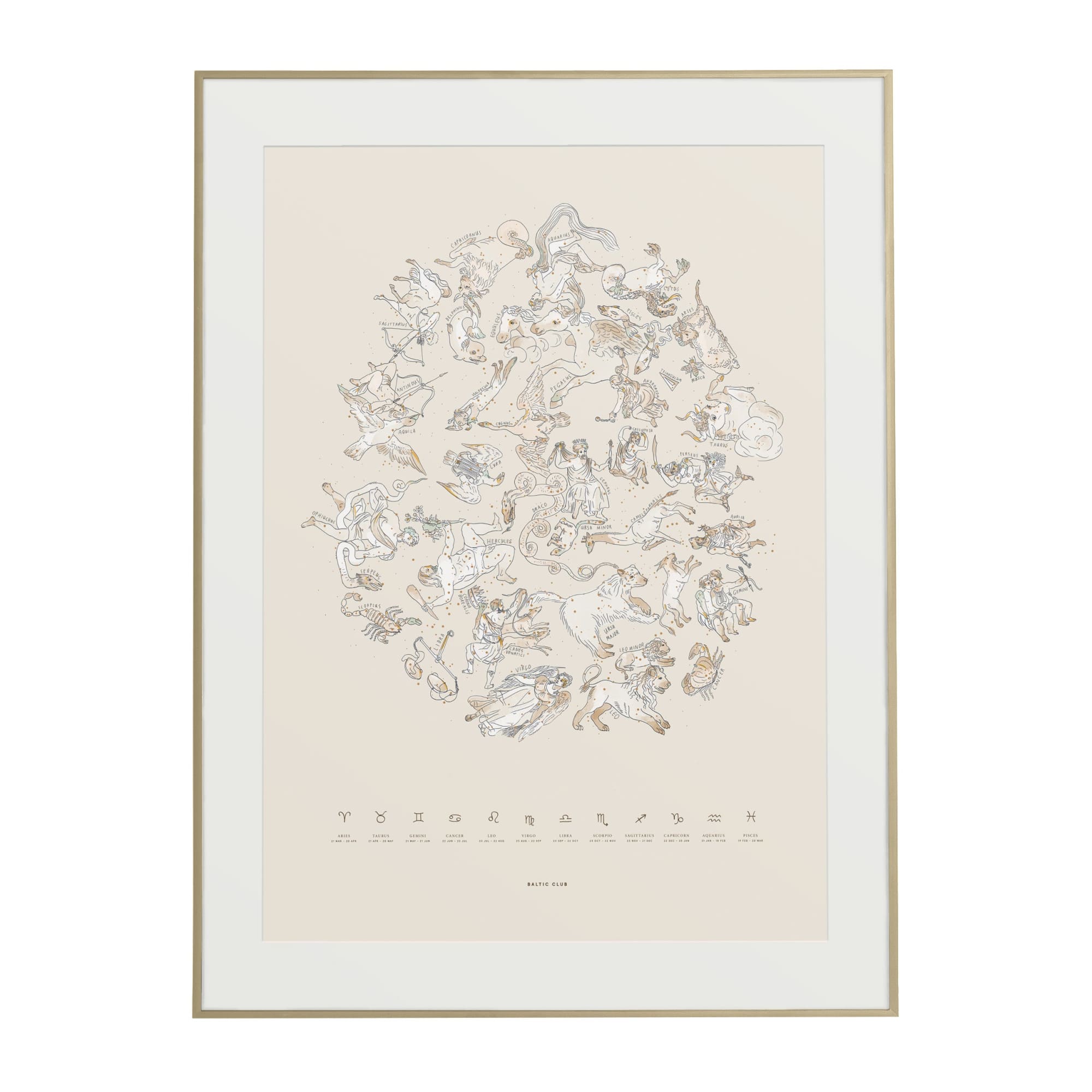 Celestial Zodiac Art Print | The Baltic Club