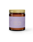 The Baltic Club's Lavender & Sage Soy Candle front with it's gold lid.