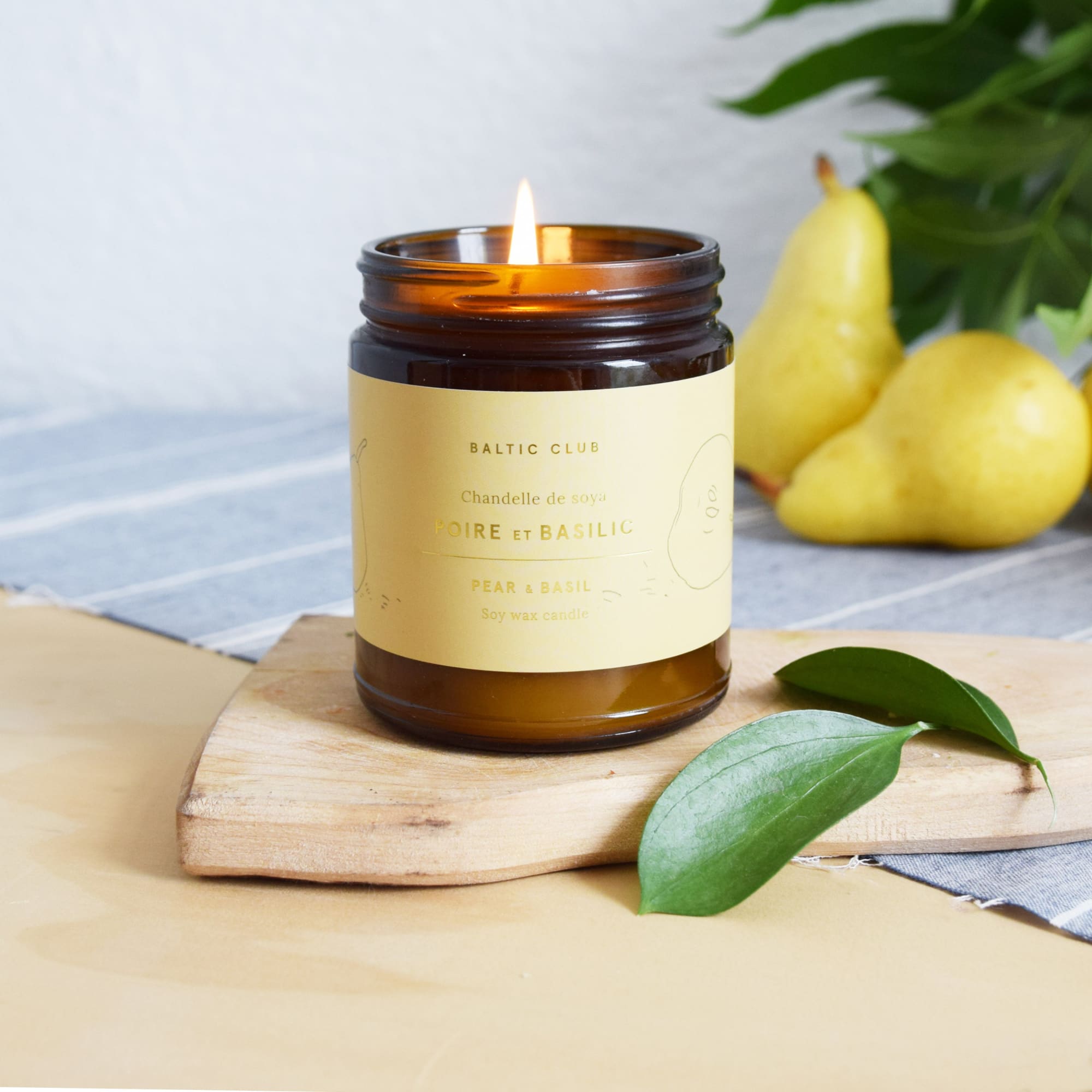 Pear & Basil Soy Candle | The Baltic Club