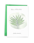 carte de noël feuille de pin enveloppe verte | Fabriqué à Montréal | Baltic Club