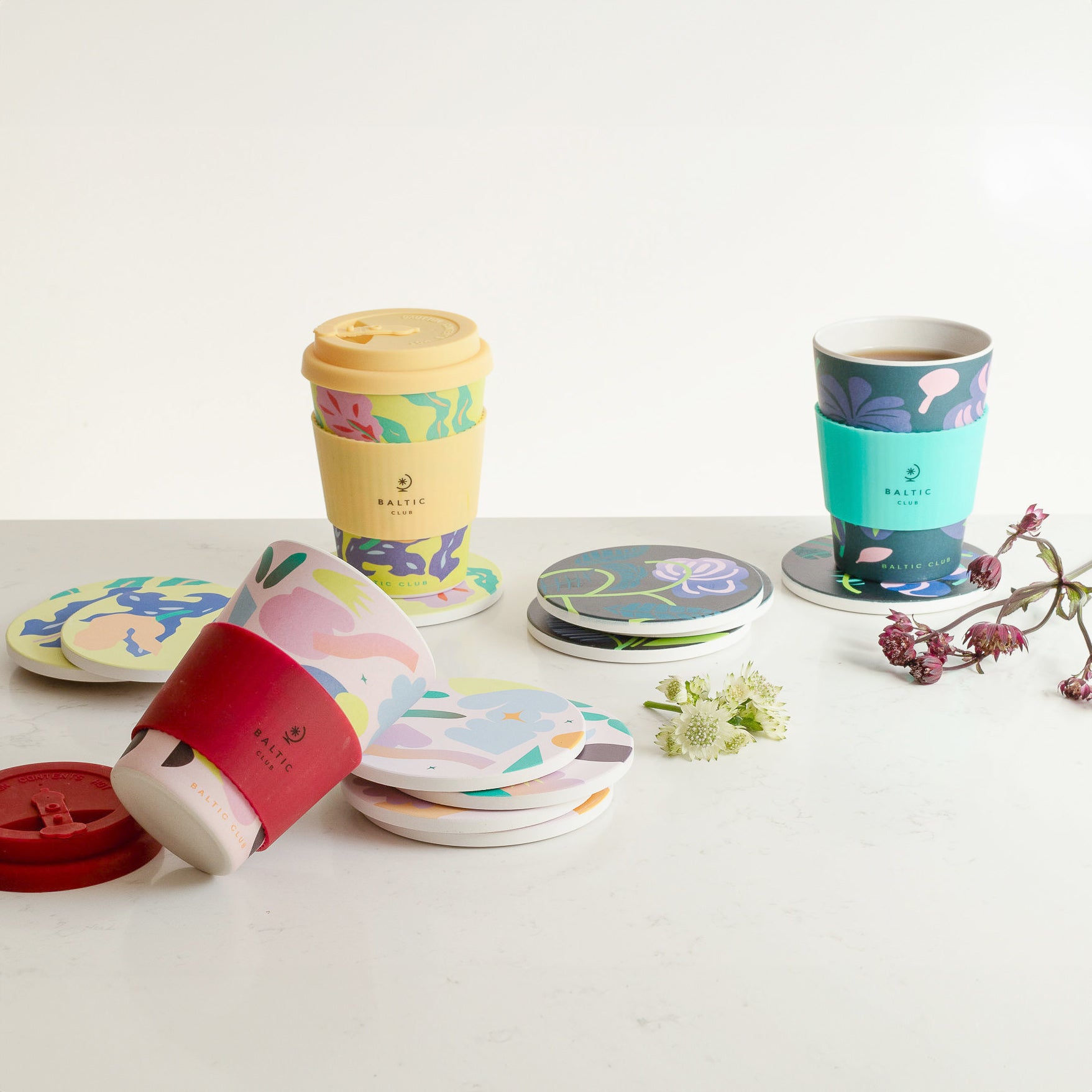 Absorbent Ceramic Coasters Set - Archipelago
