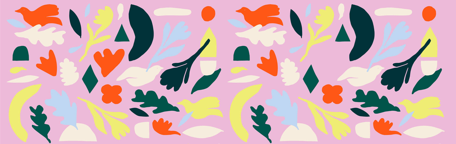 Flat Illustration by Baltic Club with birds, leaves and shapes