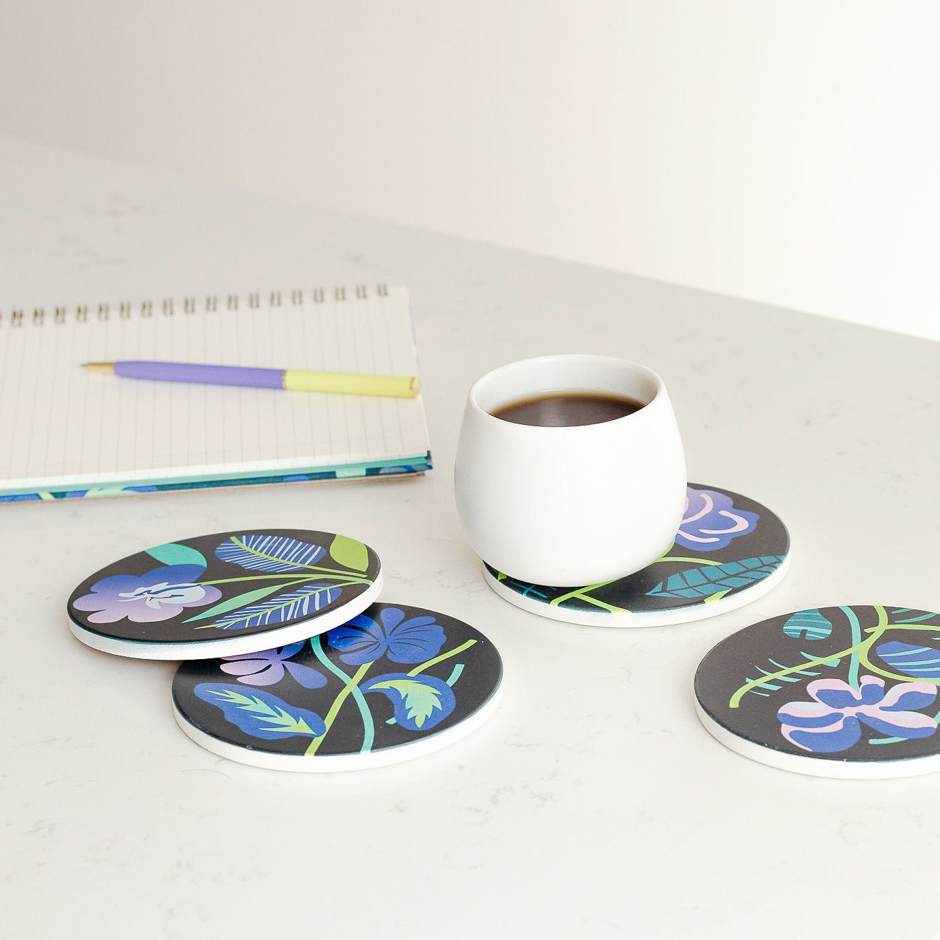 Absorbent Ceramic Coasters Set - Archipelago - Baltic Club