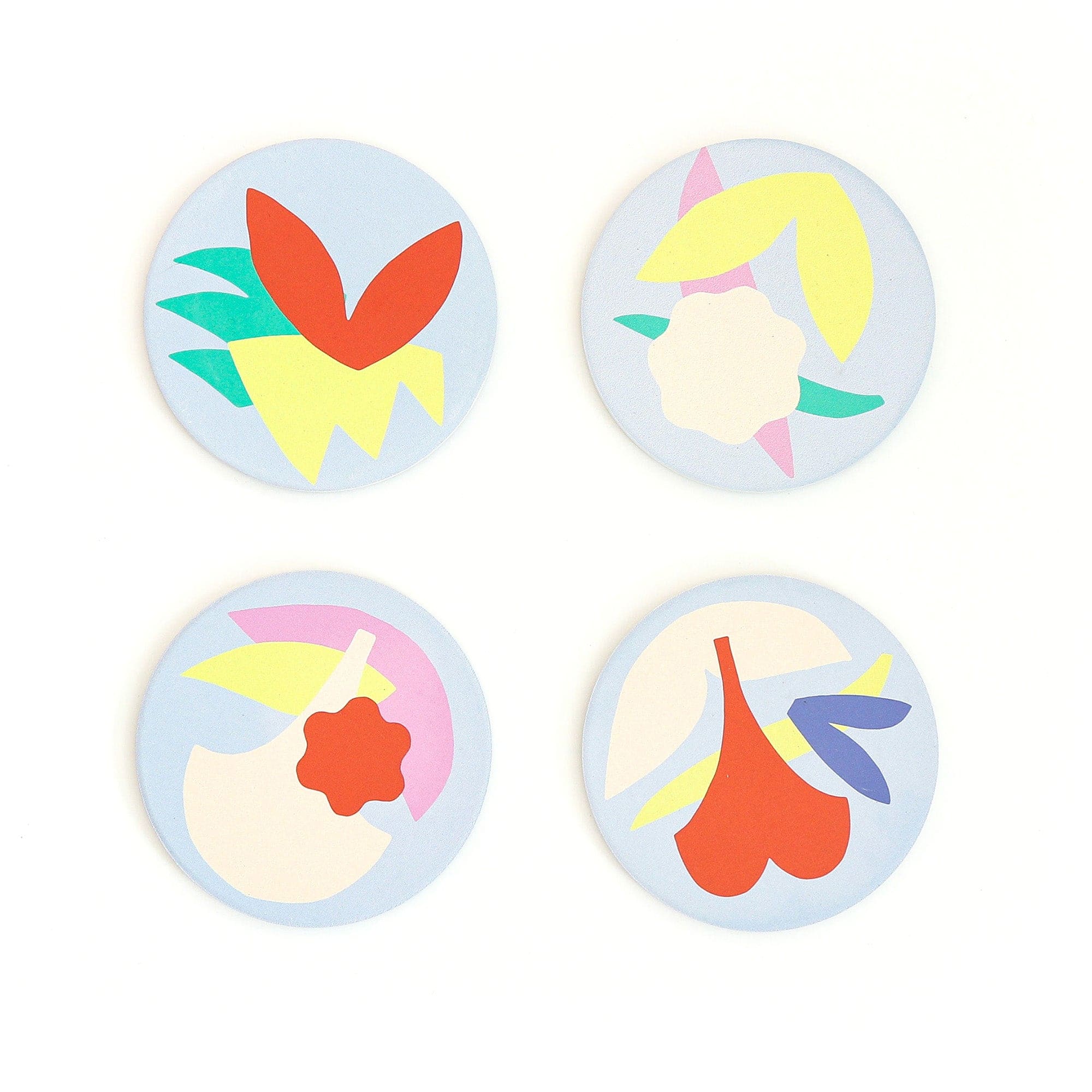 Seen from above Absorbent Ceramic Coasters Set - Bouquet | The Baltic Club