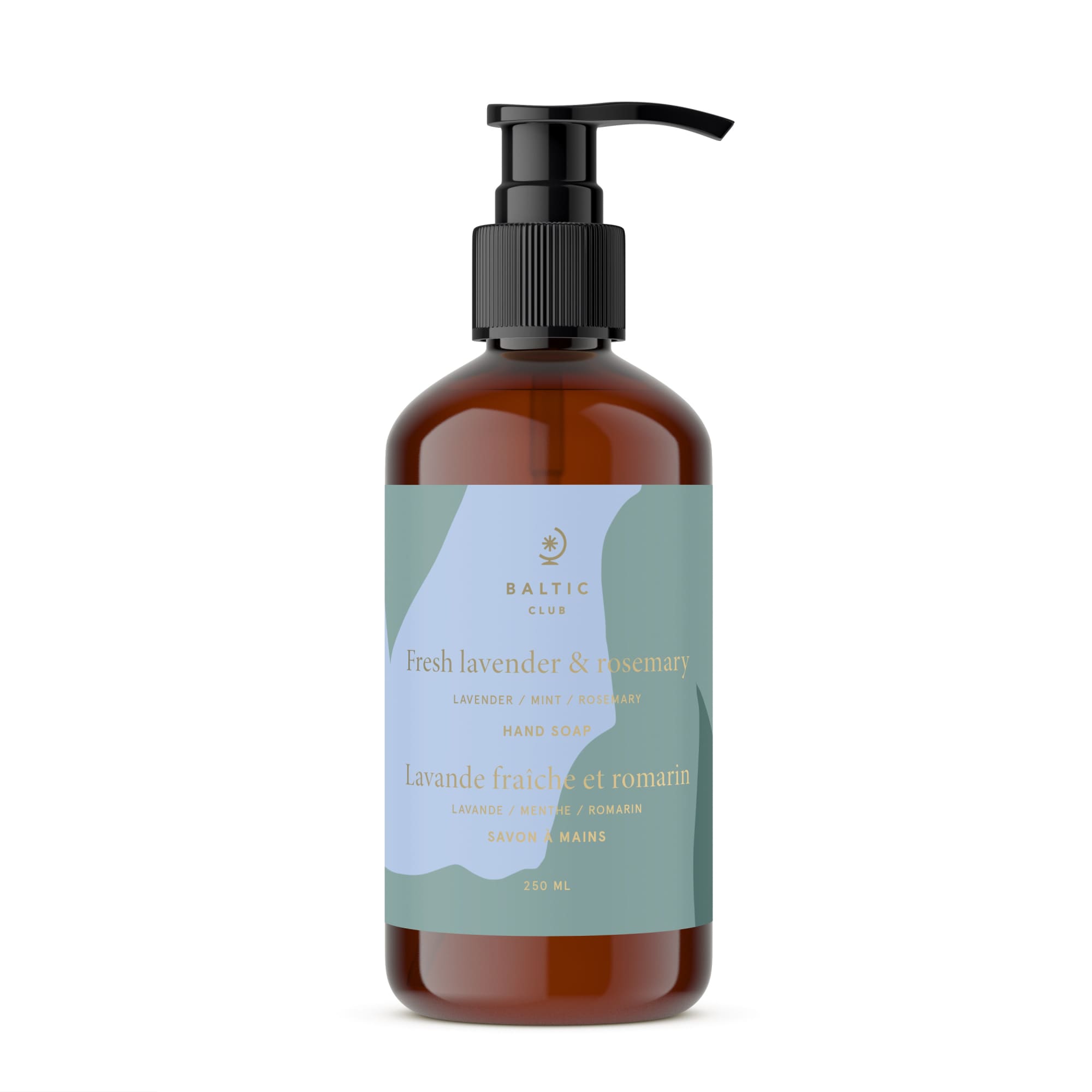 Lavender and Rosemary liquid hand soap bottle