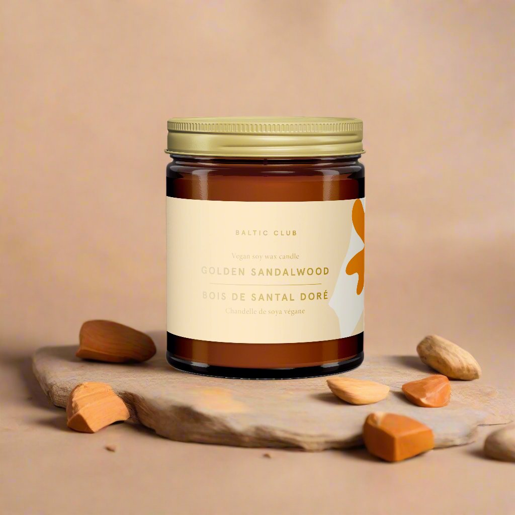 Golden Sandalwood Soy Candle - Baltic Club