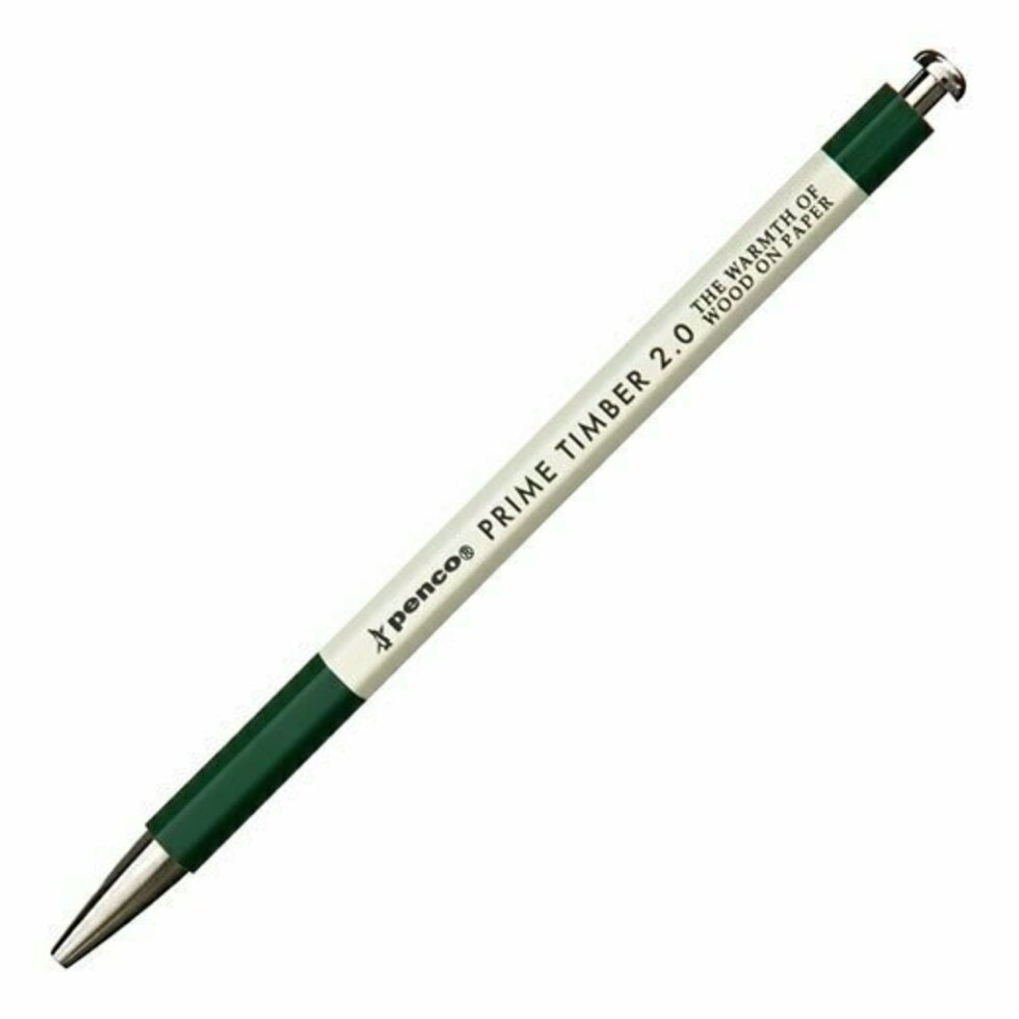 Penco Prime Timber Mechanical Pencil - 2.0 mm | White and Green | Penco