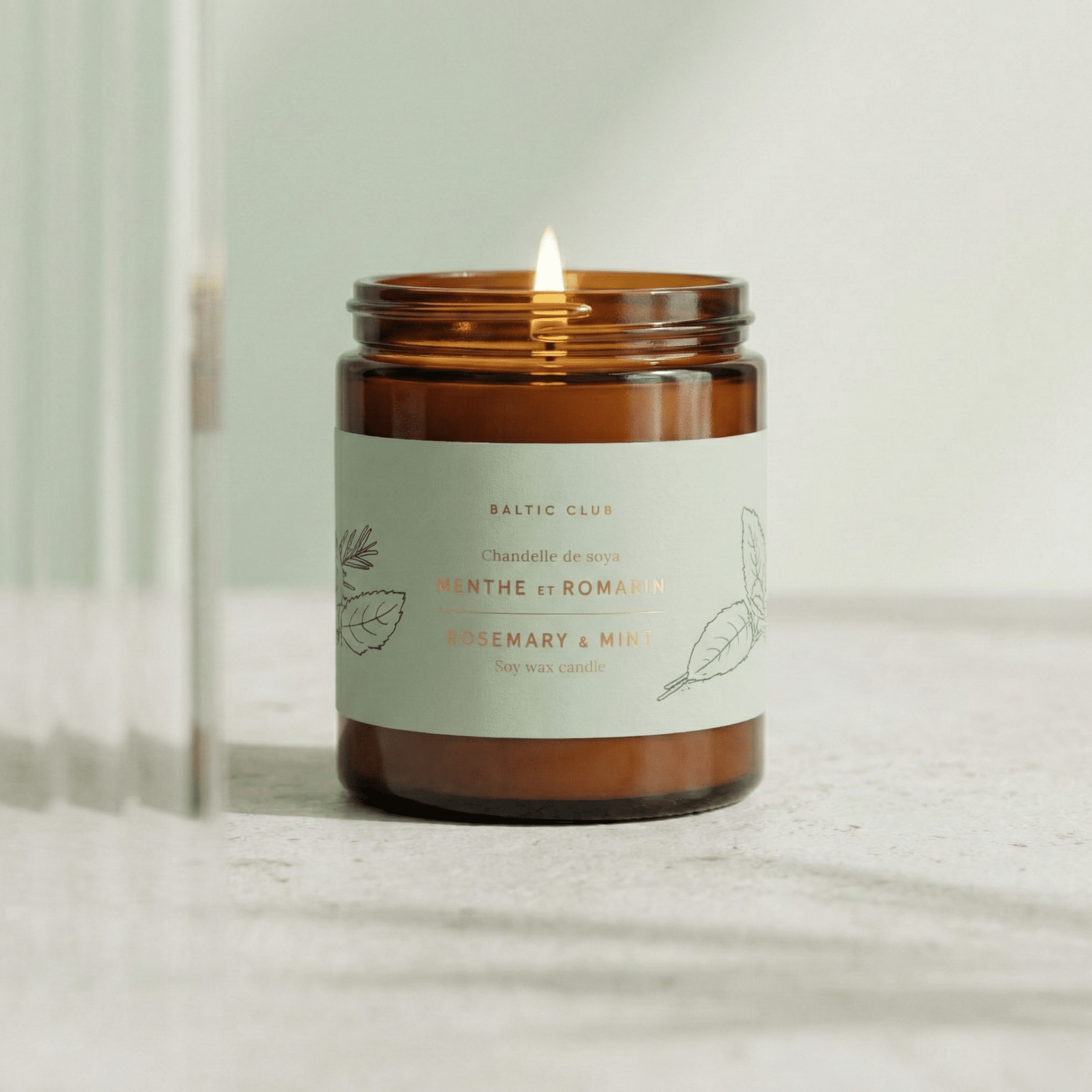 Rosemary &amp; Mint Soy Candle - Baltic Club