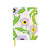 Agenda Serenade fermé avec motif floral lilas et élastique jaune sur fond blanc