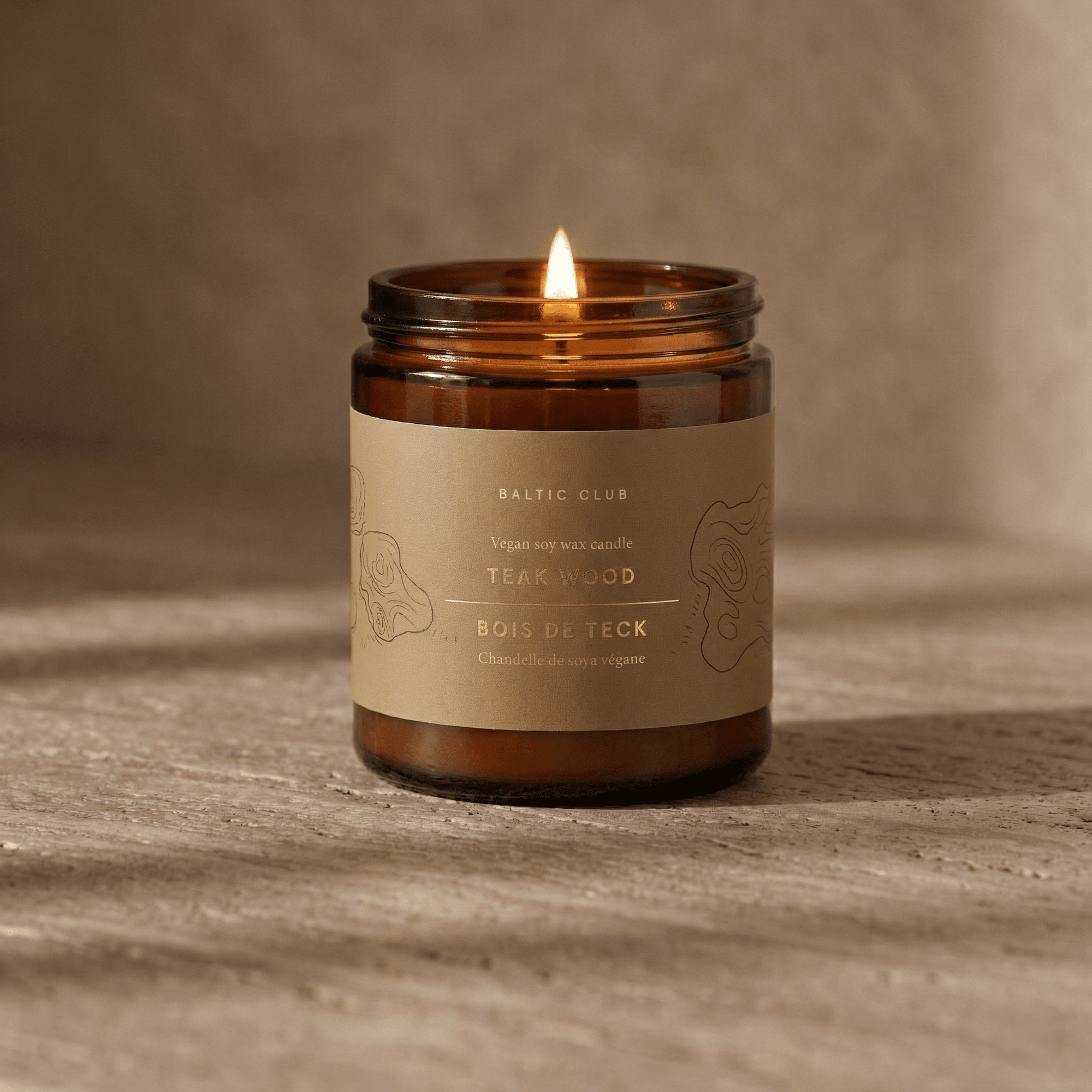 Teak Wood Candle - Baltic Club