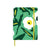 Agenda non daté Murmure avec couverture florale abstraite en vert menthe, feuilles vert sapin, fleurs blanches et touches de jaune citron