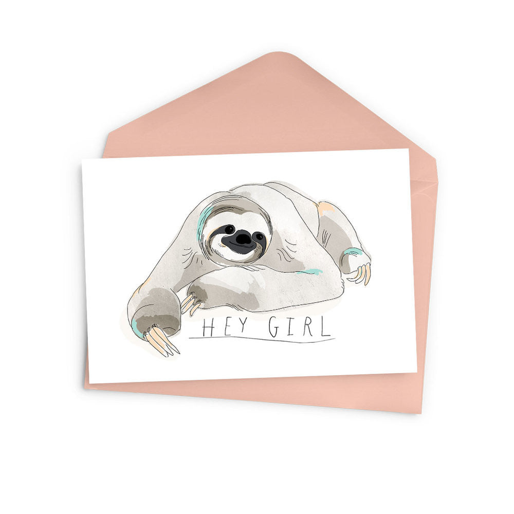 Hey Girl Sloth Card - The Baltic Club