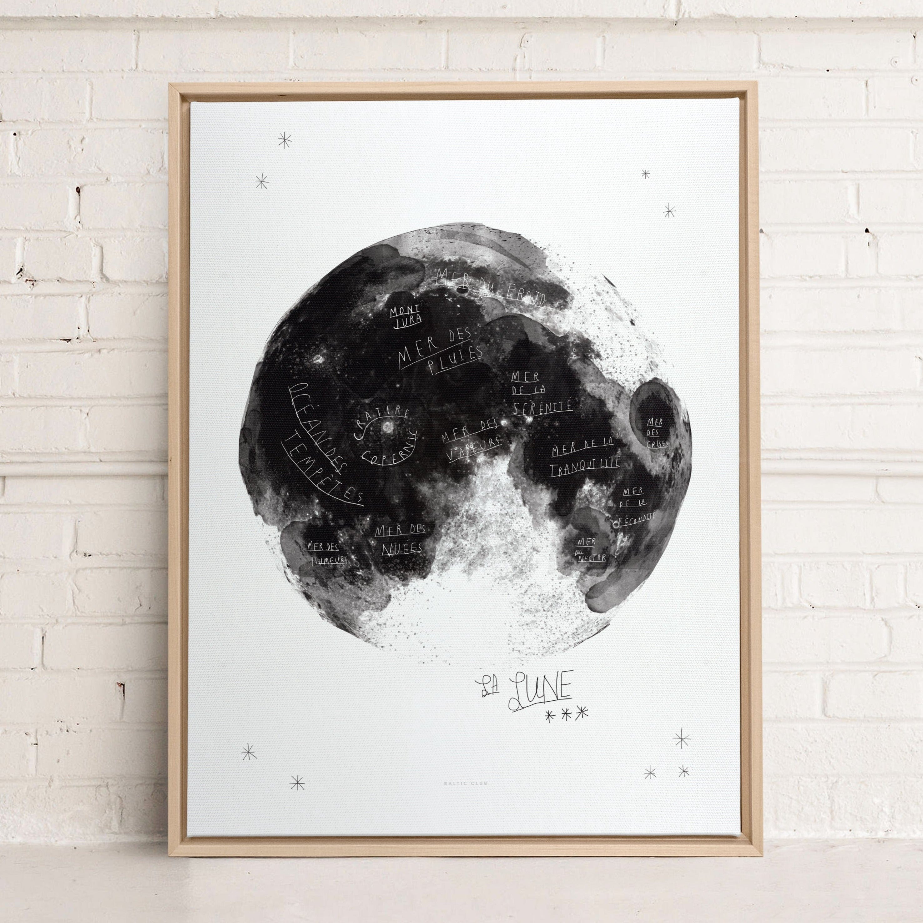 The moon - Printed illustration on canvas