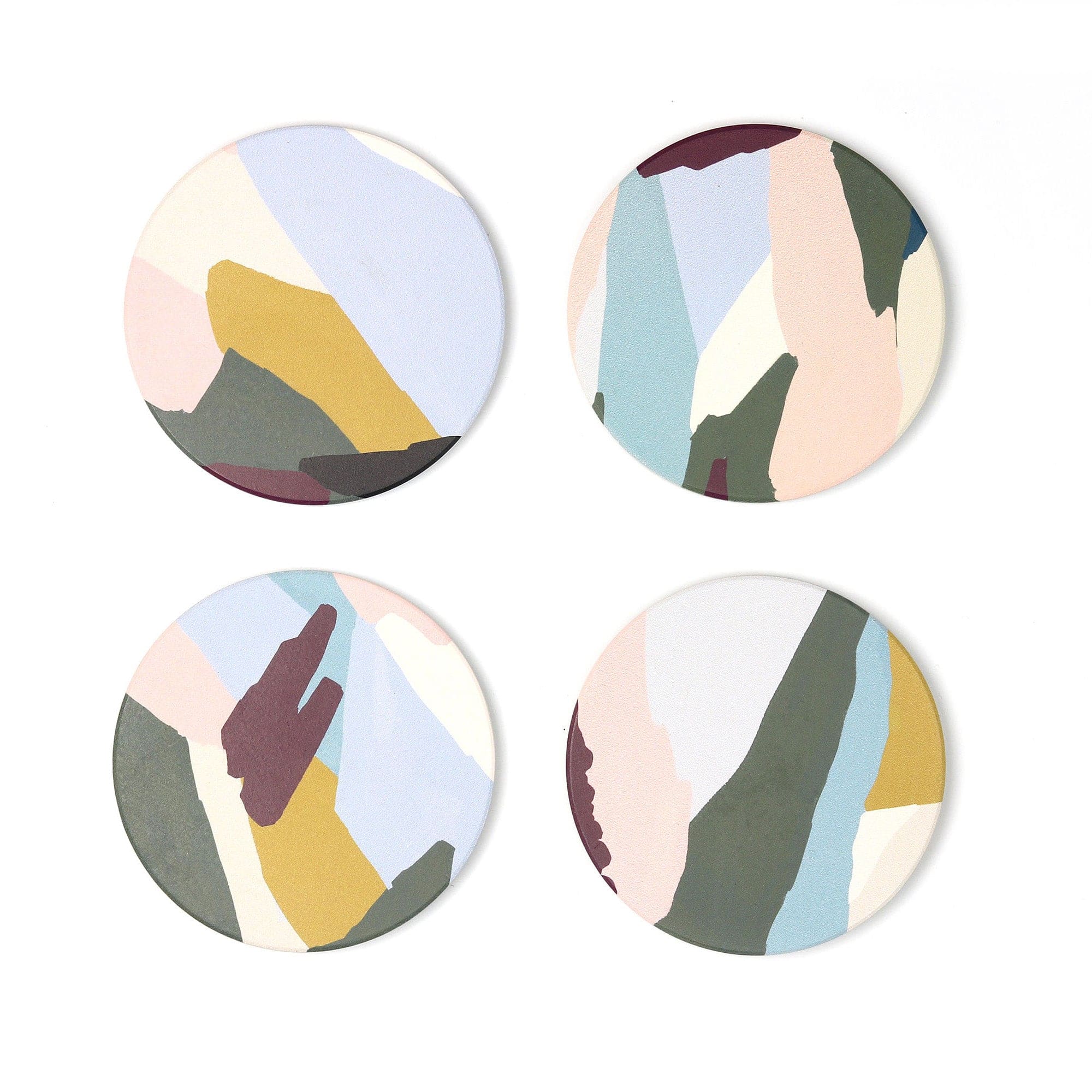 Ceramic Coasters Set, Pacific Slopes, seen from above