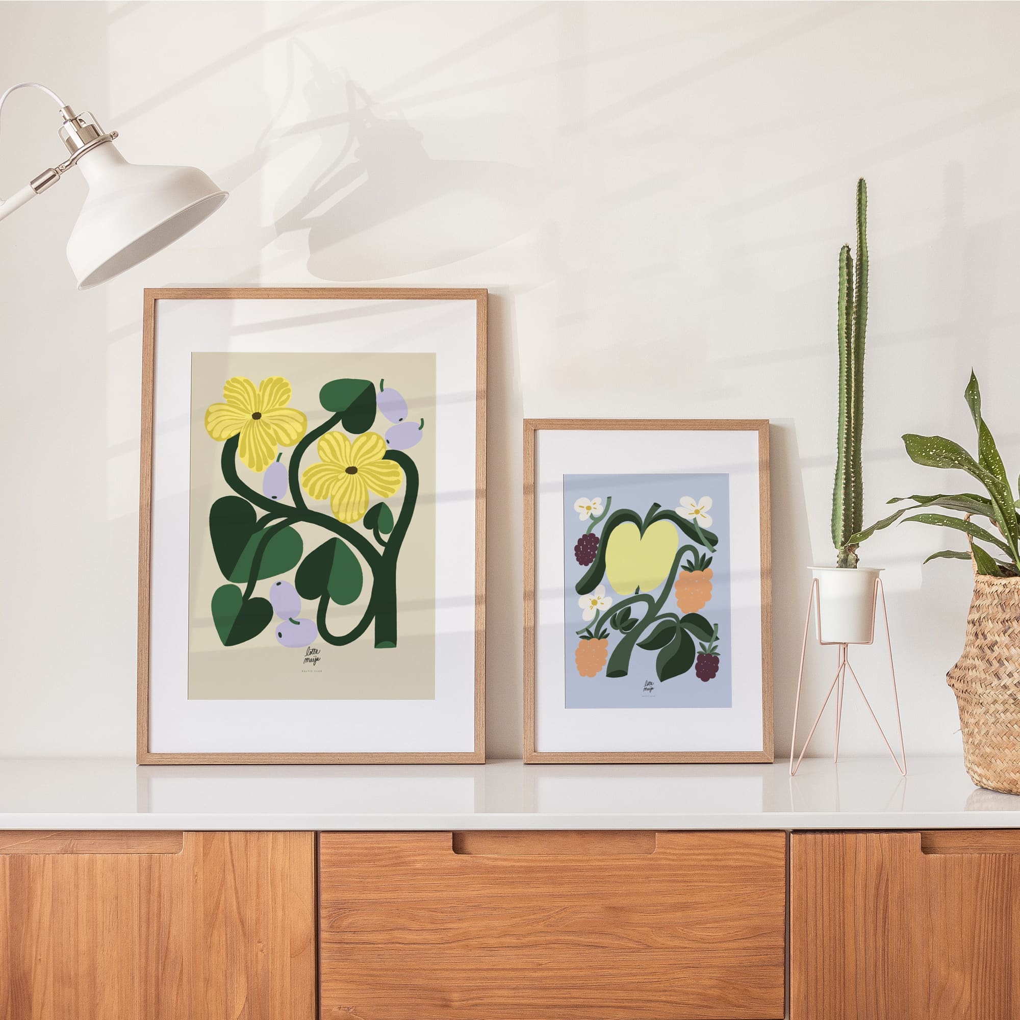 The Apple Art print from artist Lotta Maija, for the Baltic Club, in two different sizes