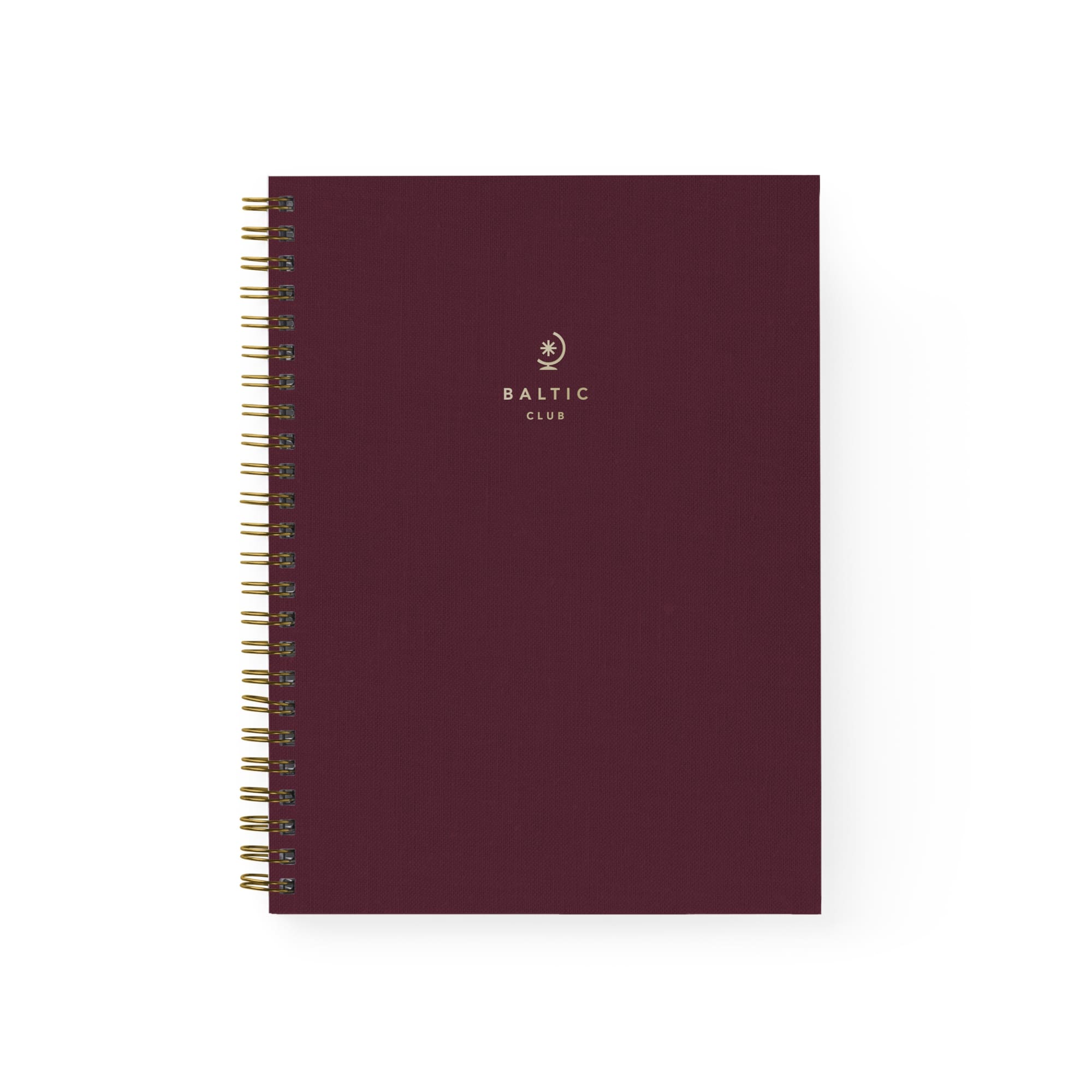 Burgundy Cloth Spiral Notebook | The Baltic Club