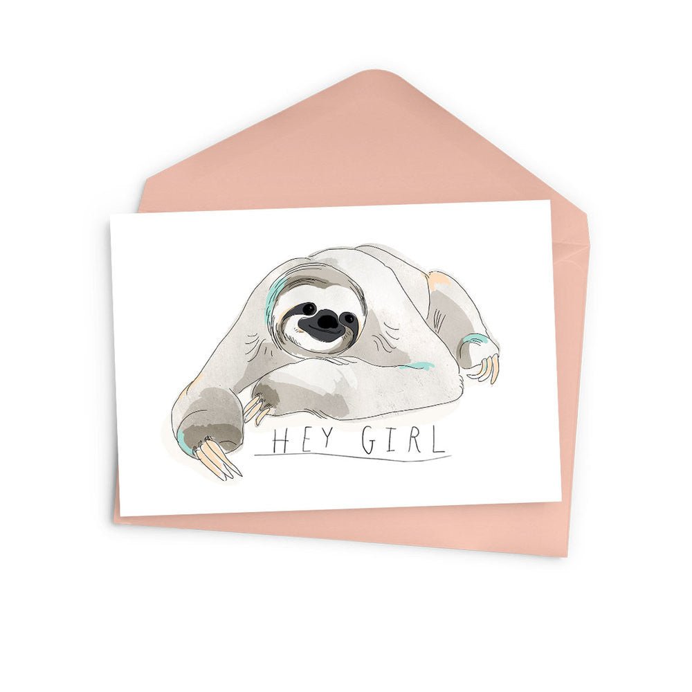 Hey Girl Sloth Card - Baltic Club