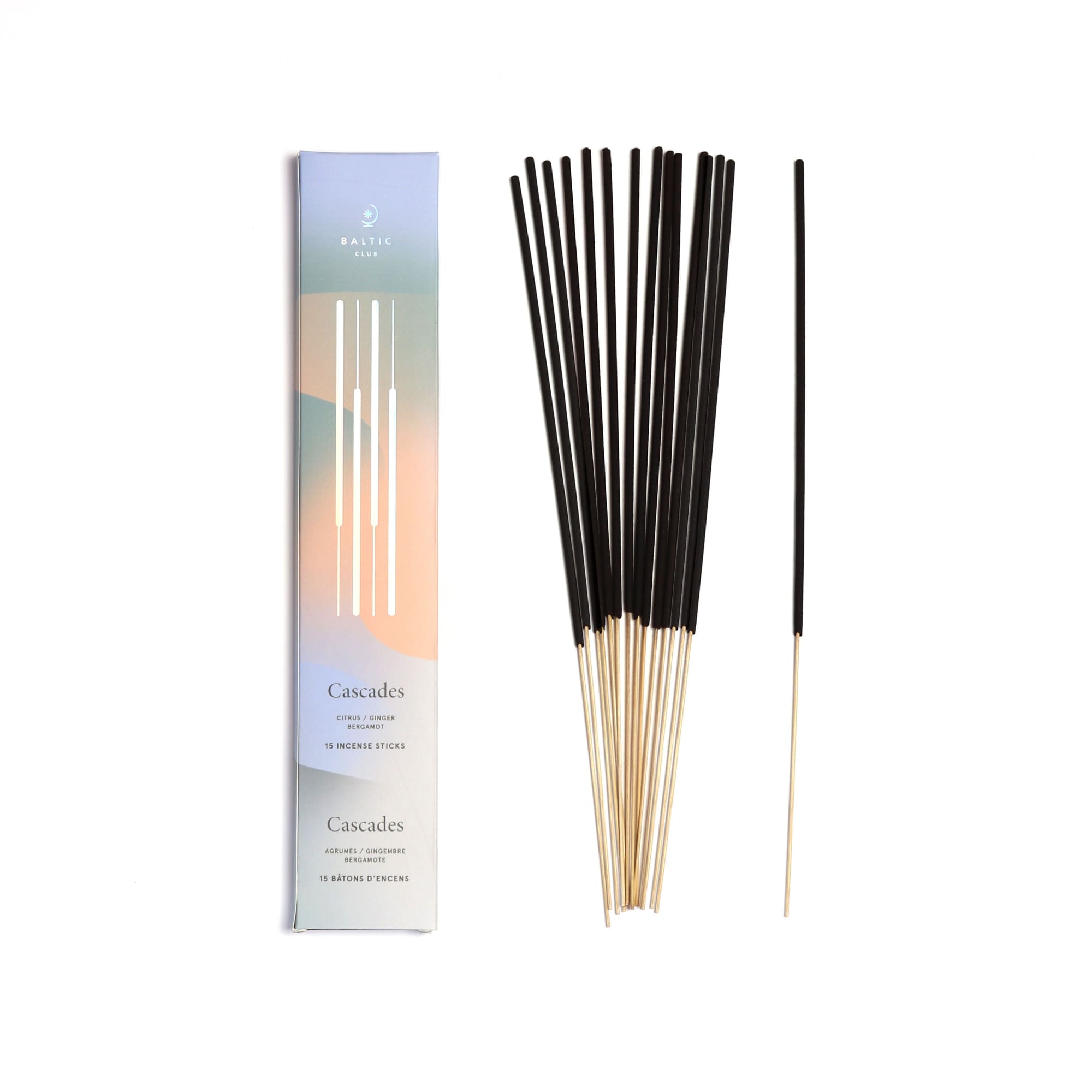 Cascades Incense Sticks box of 15, seen from above