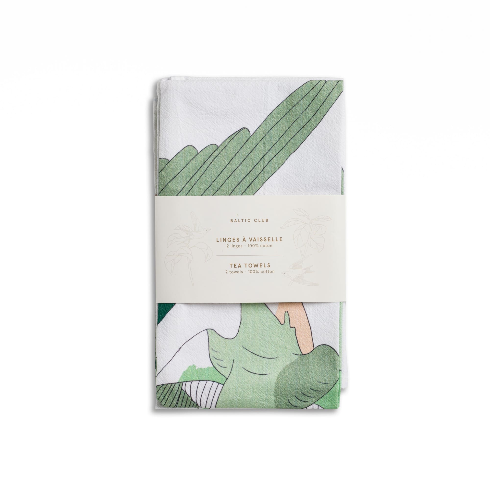 Packaging of the Acrobat tea towels by the Baltic Club