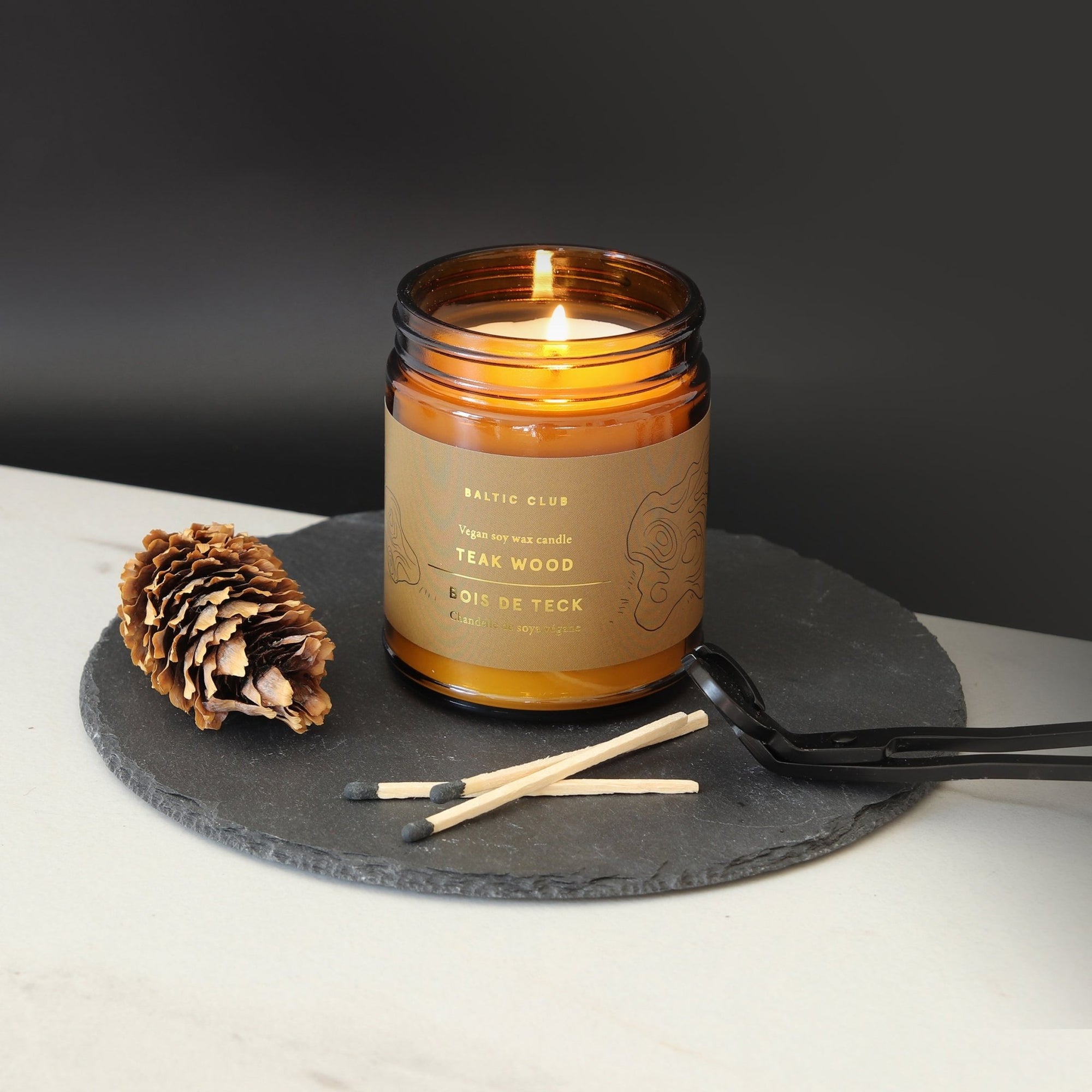 Teak Wood Candle - Baltic Club